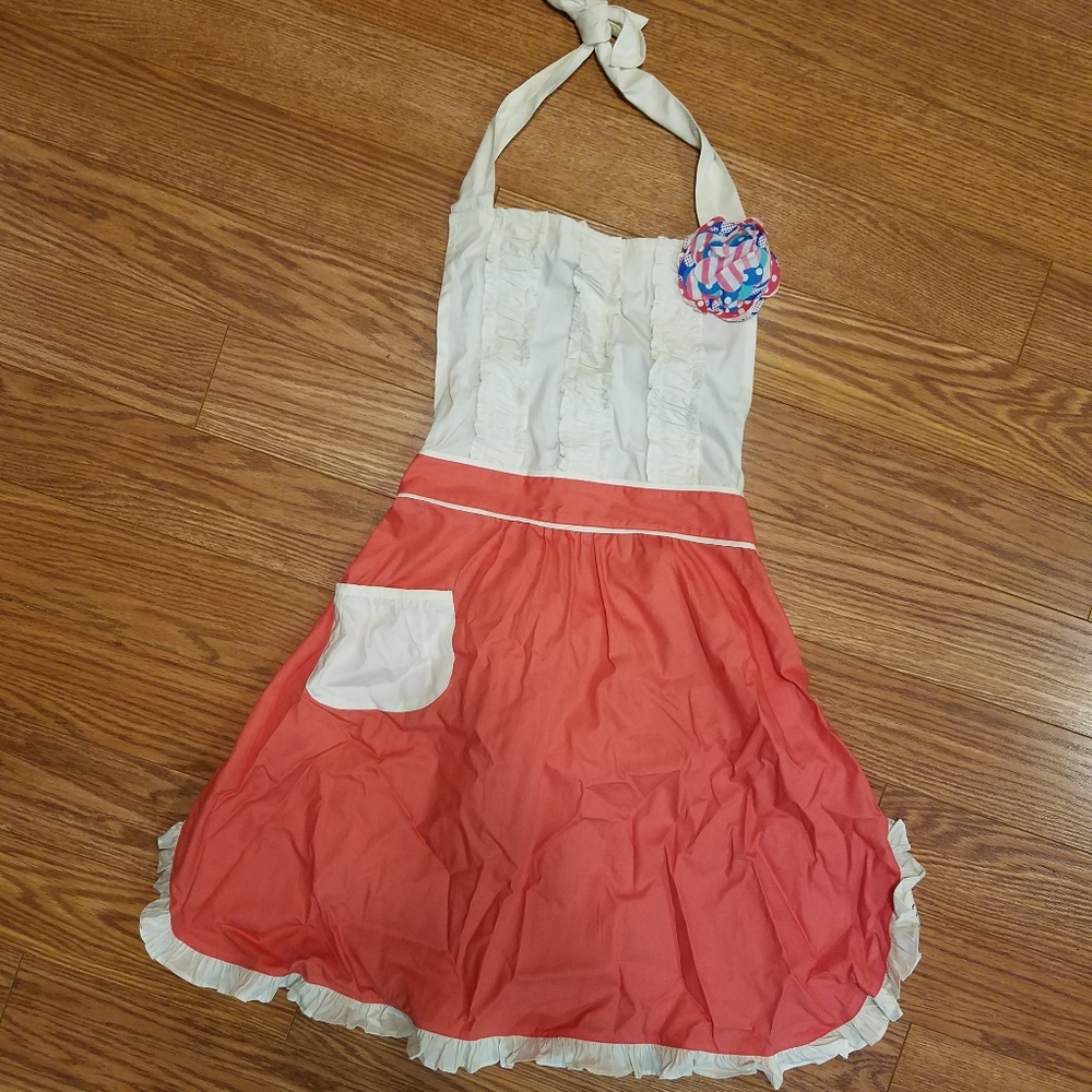 Anthropologie Apron, Coral + Cream